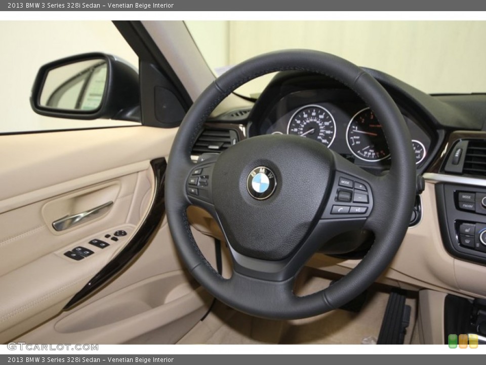 Venetian Beige Interior Steering Wheel for the 2013 BMW 3 Series 328i Sedan #75192526