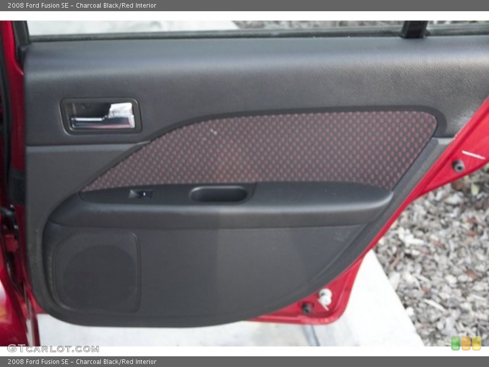 Charcoal Black/Red Interior Door Panel for the 2008 Ford Fusion SE #75196602
