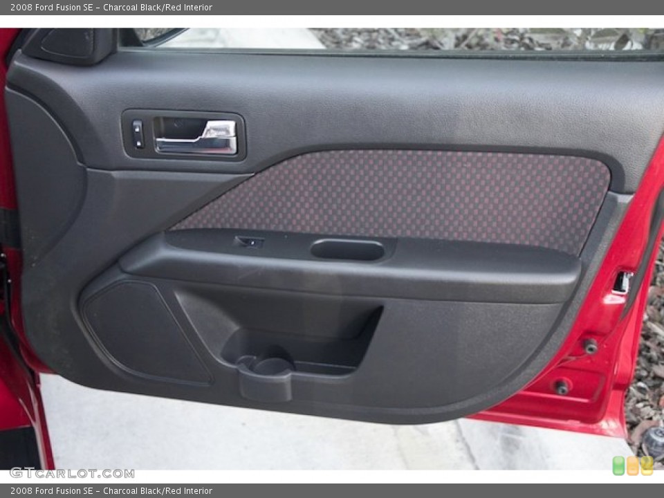 Charcoal Black/Red Interior Door Panel for the 2008 Ford Fusion SE #75196620