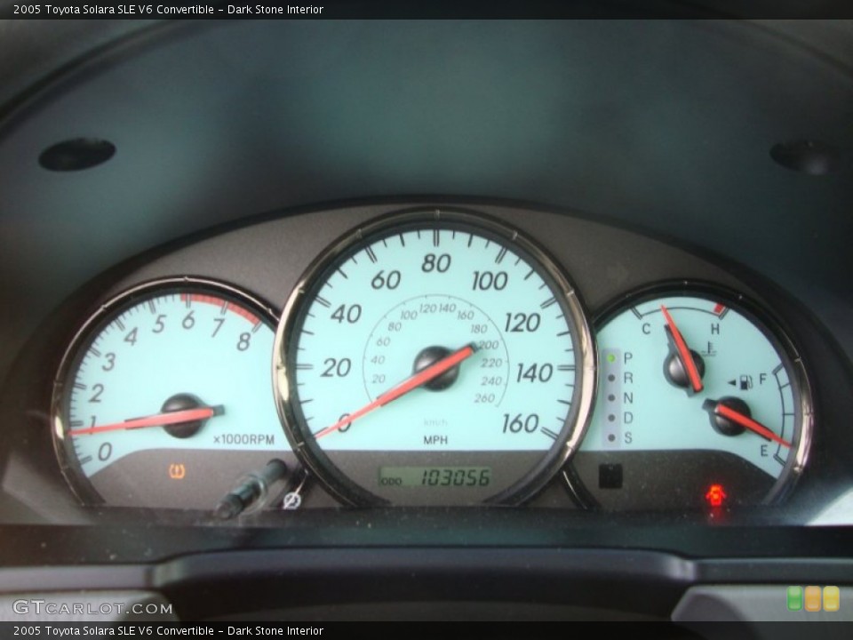 Dark Stone Interior Gauges for the 2005 Toyota Solara SLE V6 Convertible #75197193