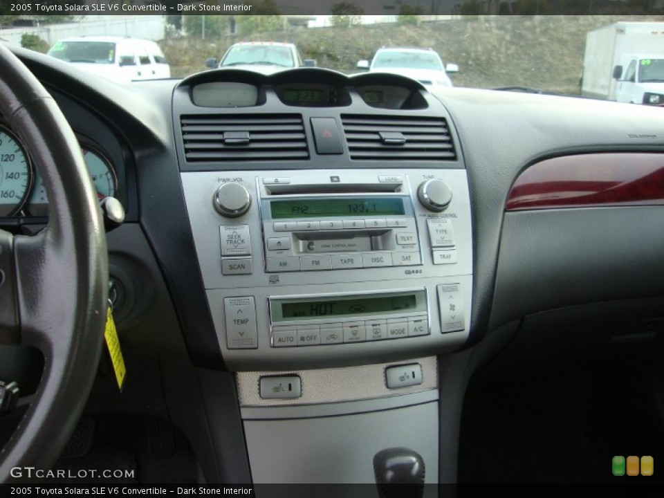 Dark Stone Interior Controls for the 2005 Toyota Solara SLE V6 Convertible #75197238