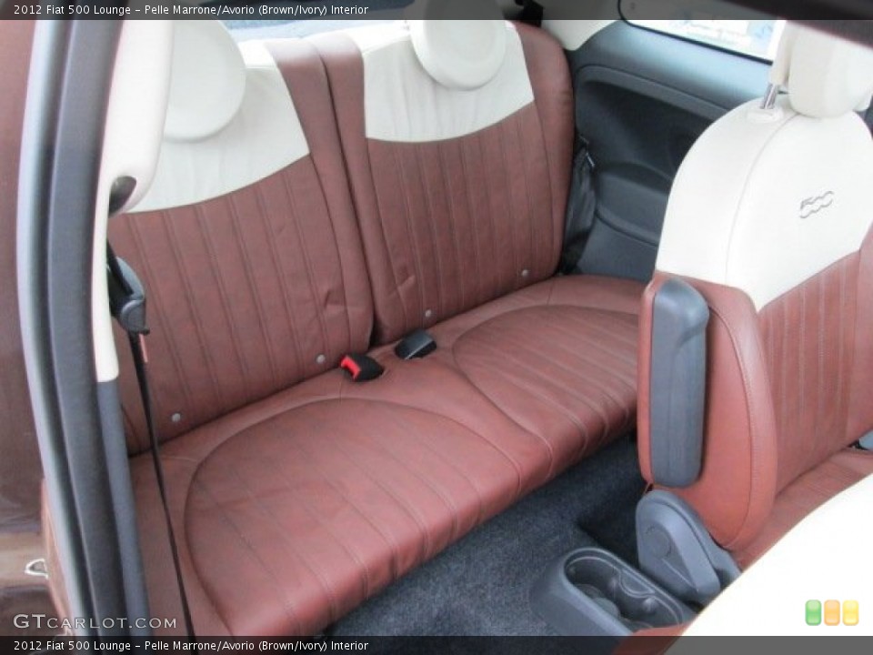 Pelle Marrone/Avorio (Brown/Ivory) Interior Rear Seat for the 2012 Fiat 500 Lounge #75202952
