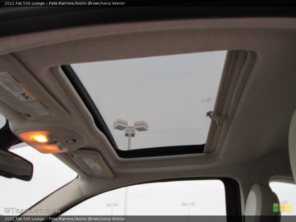 Pelle Marrone/Avorio (Brown/Ivory) Interior Sunroof for the 2012 Fiat 500 Lounge #75202968