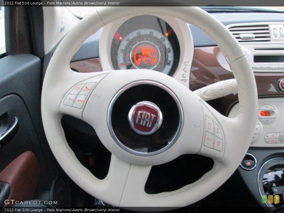 Pelle Marrone/Avorio (Brown/Ivory) Interior Steering Wheel for the 2012 Fiat 500 Lounge #75202989