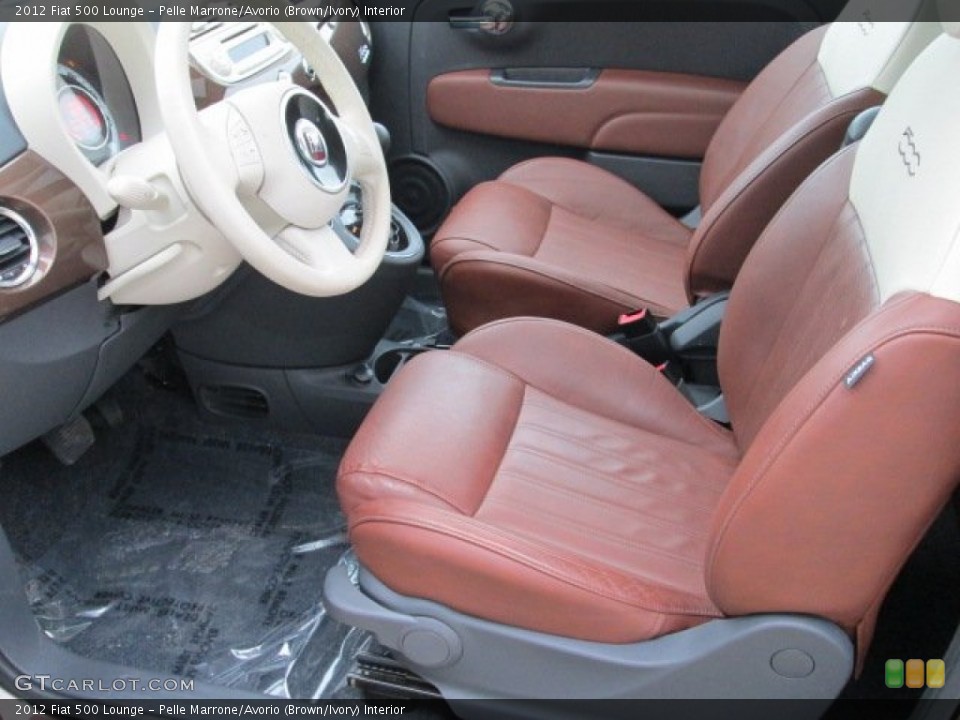 Pelle Marrone/Avorio (Brown/Ivory) Interior Photo for the 2012 Fiat 500 Lounge #75203031