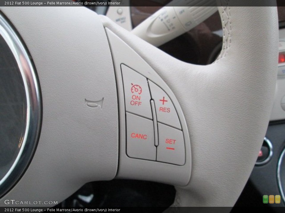Pelle Marrone/Avorio (Brown/Ivory) Interior Controls for the 2012 Fiat 500 Lounge #75203269