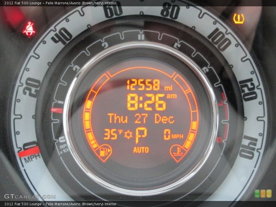 Pelle Marrone/Avorio (Brown/Ivory) Interior Gauges for the 2012 Fiat 500 Lounge #75203286