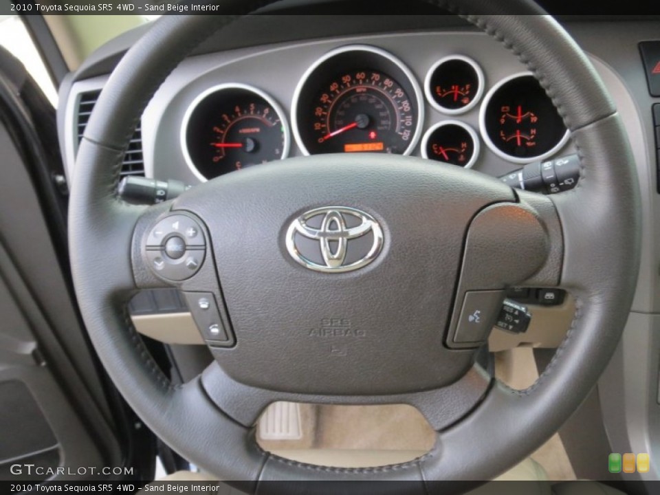 Sand Beige Interior Steering Wheel for the 2010 Toyota Sequoia SR5 4WD #75205545
