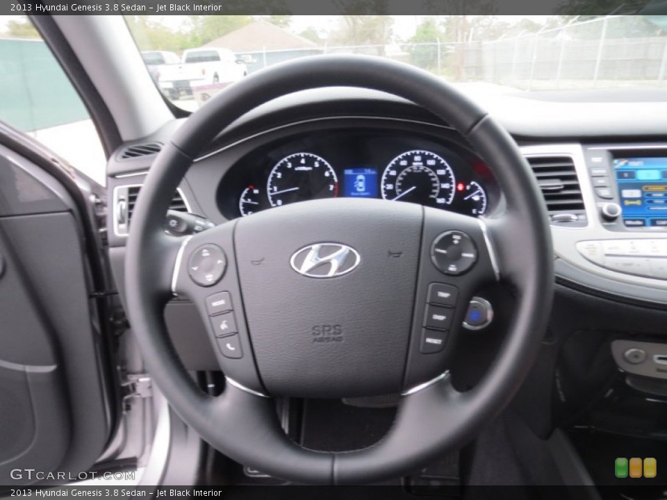 Jet Black Interior Steering Wheel for the 2013 Hyundai Genesis 3.8 Sedan #75208071