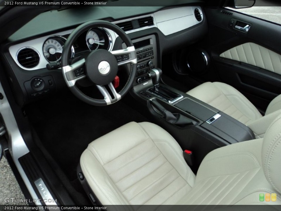 Stone Interior Prime Interior for the 2012 Ford Mustang V6 Premium Convertible #75211490