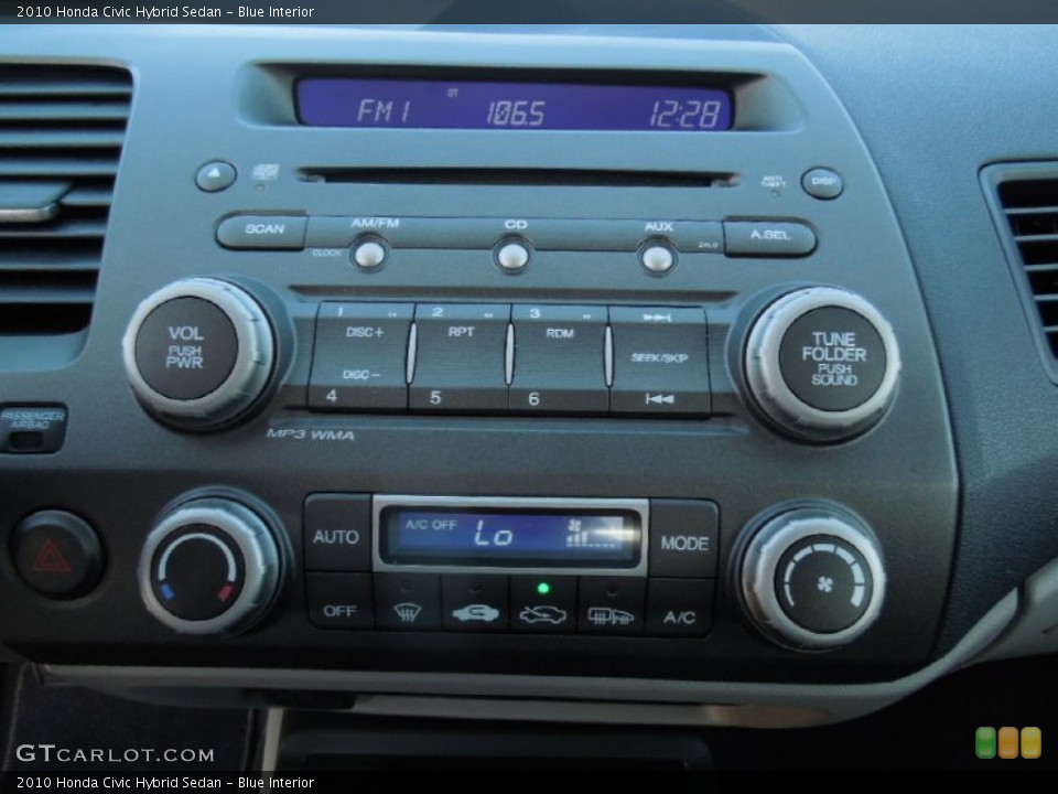 Blue Interior Controls for the 2010 Honda Civic Hybrid Sedan #75214677