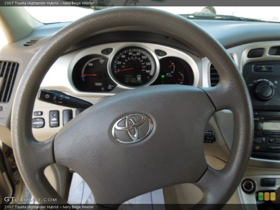 Ivory Beige Interior Steering Wheel for the 2007 Toyota Highlander Hybrid #75217056