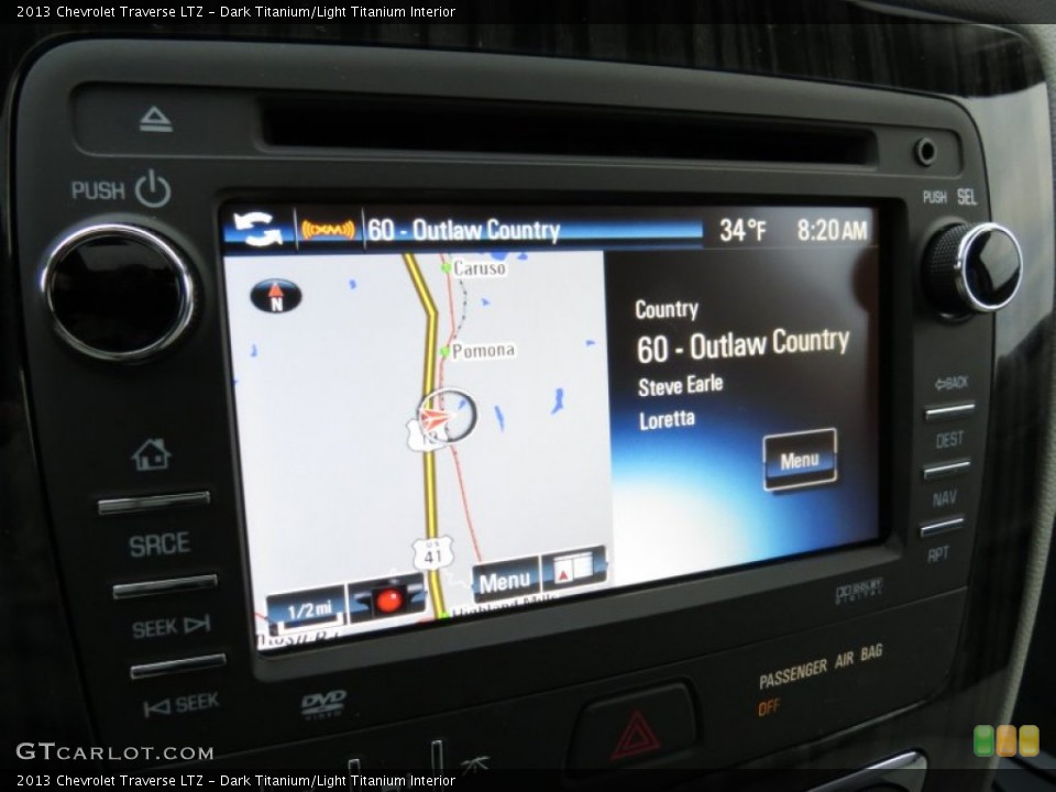 Dark Titanium/Light Titanium Interior Navigation for the 2013 Chevrolet Traverse LTZ #75221202