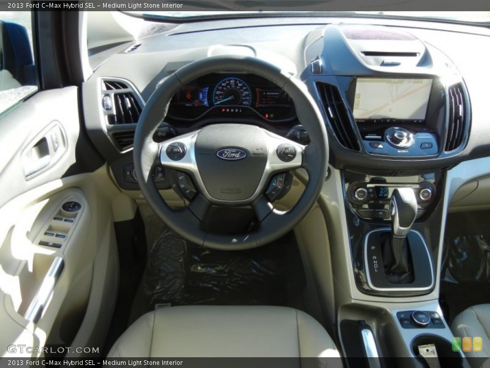 Medium Light Stone Interior Dashboard for the 2013 Ford C-Max Hybrid SEL #75227859