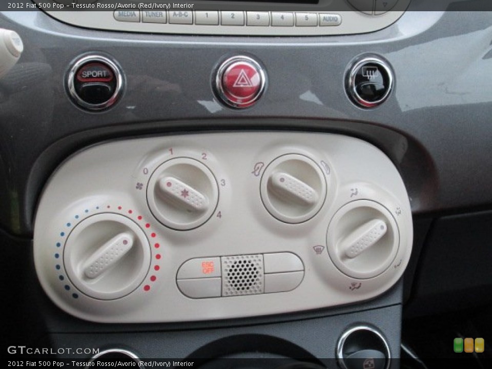 Tessuto Rosso/Avorio (Red/Ivory) Interior Controls for the 2012 Fiat 500 Pop #75231588