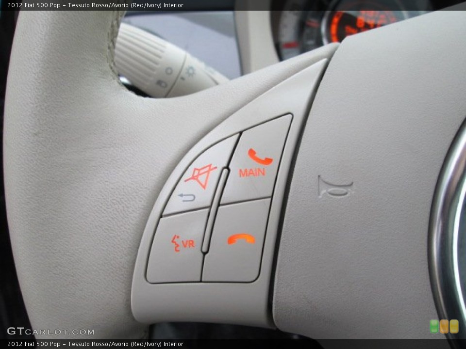 Tessuto Rosso/Avorio (Red/Ivory) Interior Controls for the 2012 Fiat 500 Pop #75231885