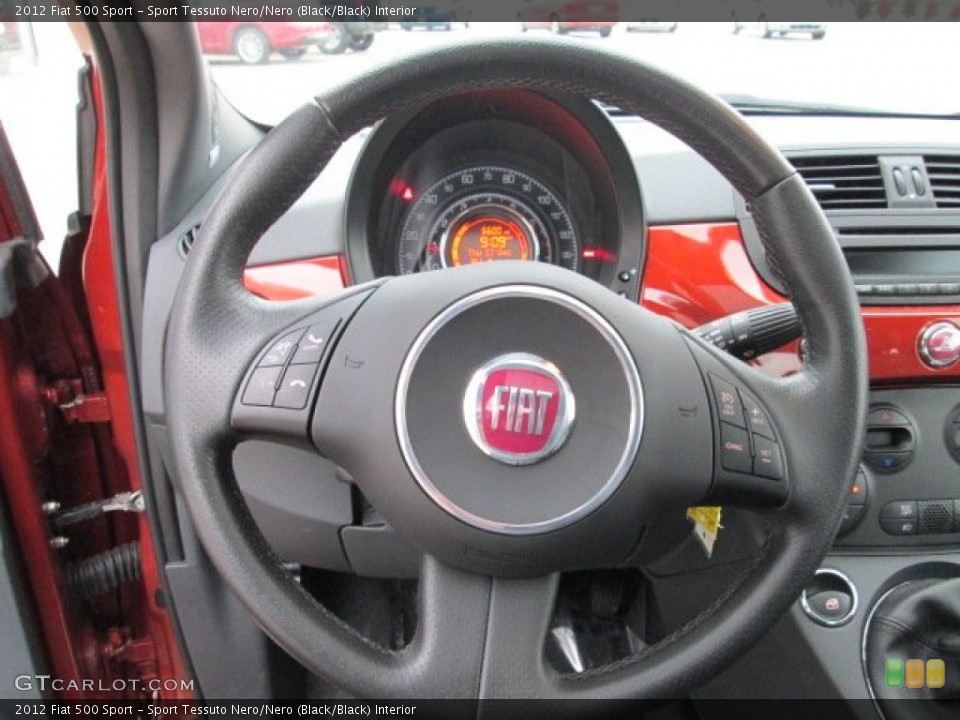 Sport Tessuto Nero/Nero (Black/Black) Interior Steering Wheel for the 2012 Fiat 500 Sport #75232724