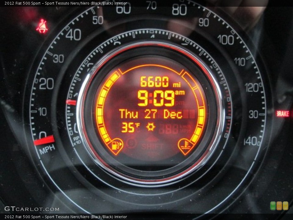 Sport Tessuto Nero/Nero (Black/Black) Interior Gauges for the 2012 Fiat 500 Sport #75232753