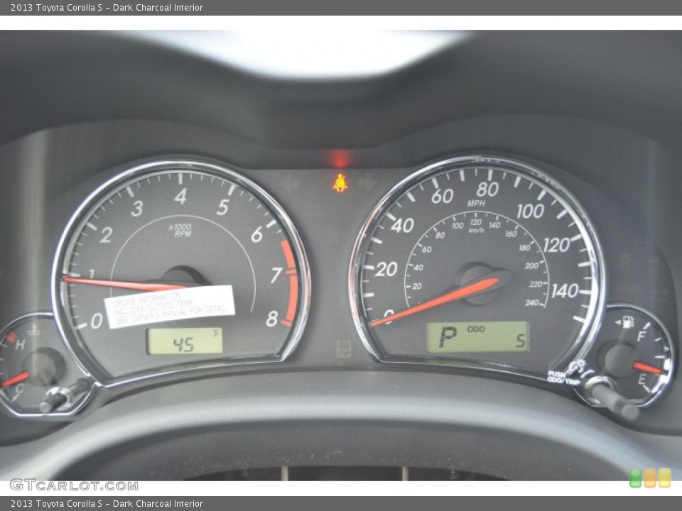 Dark Charcoal Interior Gauges for the 2013 Toyota Corolla S #75234918