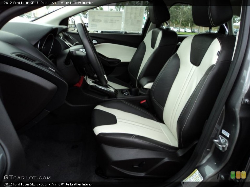 Arctic White Leather Interior Front Seat for the 2012 Ford Focus SEL 5-Door #75236841