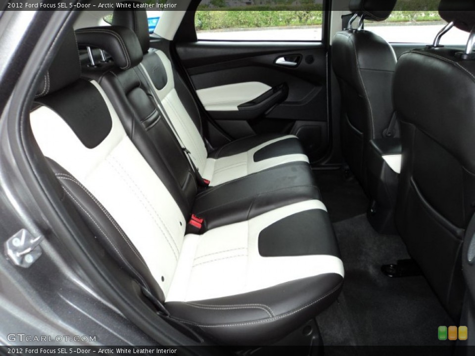 Arctic White Leather Interior Rear Seat for the 2012 Ford Focus SEL 5-Door #75236934