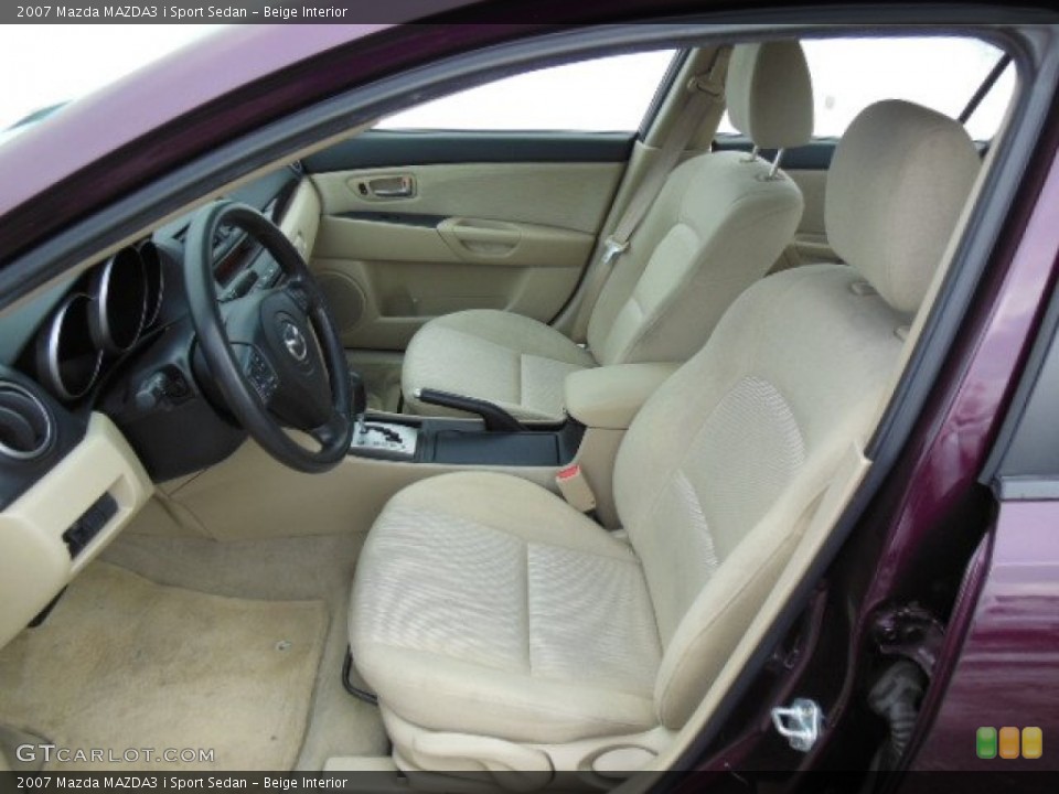 Beige Interior Front Seat for the 2007 Mazda MAZDA3 i Sport Sedan #75240504