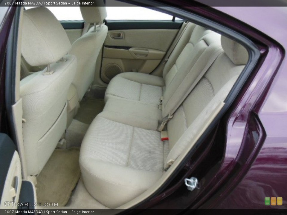 Beige Interior Rear Seat for the 2007 Mazda MAZDA3 i Sport Sedan #75240534