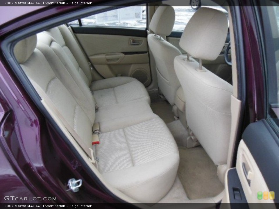 Beige Interior Rear Seat for the 2007 Mazda MAZDA3 i Sport Sedan #75240573