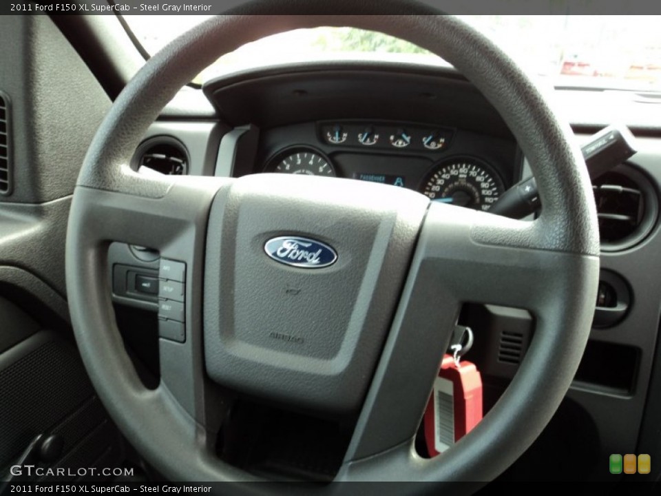 Steel Gray Interior Steering Wheel for the 2011 Ford F150 XL SuperCab #75240578
