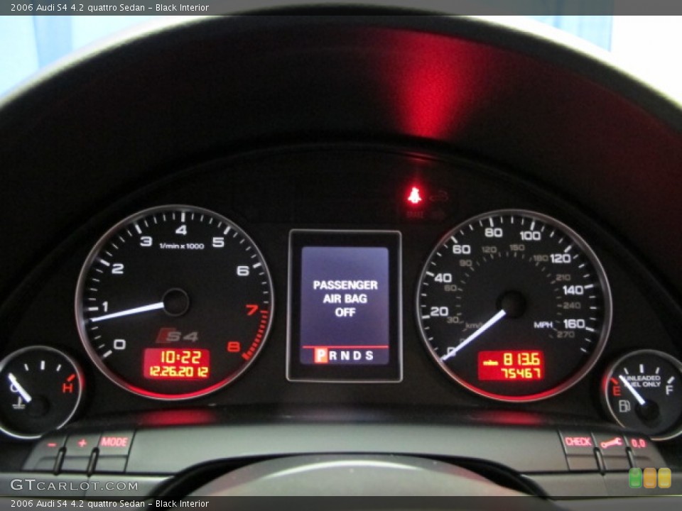 Black Interior Gauges for the 2006 Audi S4 4.2 quattro Sedan #75242448