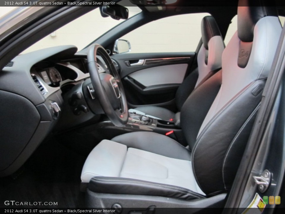 Black/Spectral Silver Interior Front Seat for the 2012 Audi S4 3.0T quattro Sedan #75247182
