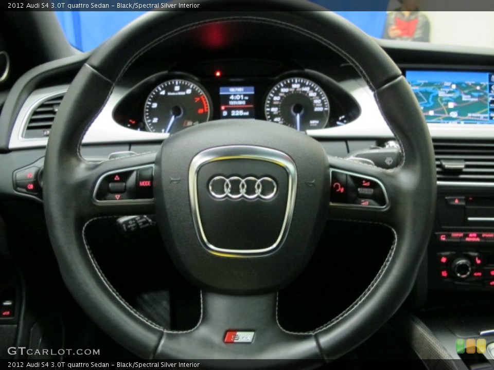 Black/Spectral Silver Interior Steering Wheel for the 2012 Audi S4 3.0T quattro Sedan #75247520