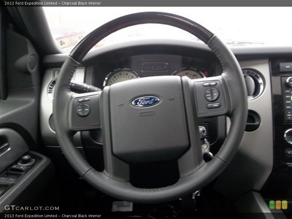 Charcoal Black Interior Steering Wheel for the 2013 Ford Expedition Limited #75253387