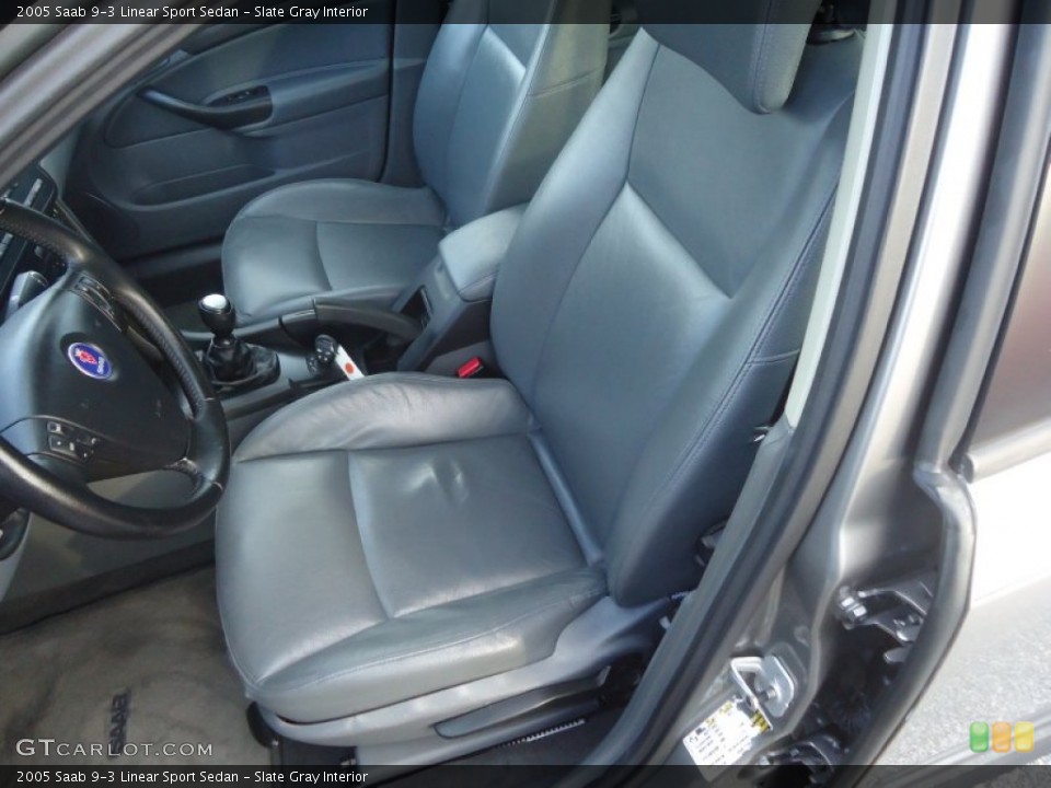 Slate Gray Interior Front Seat for the 2005 Saab 9-3 Linear Sport Sedan #75261798