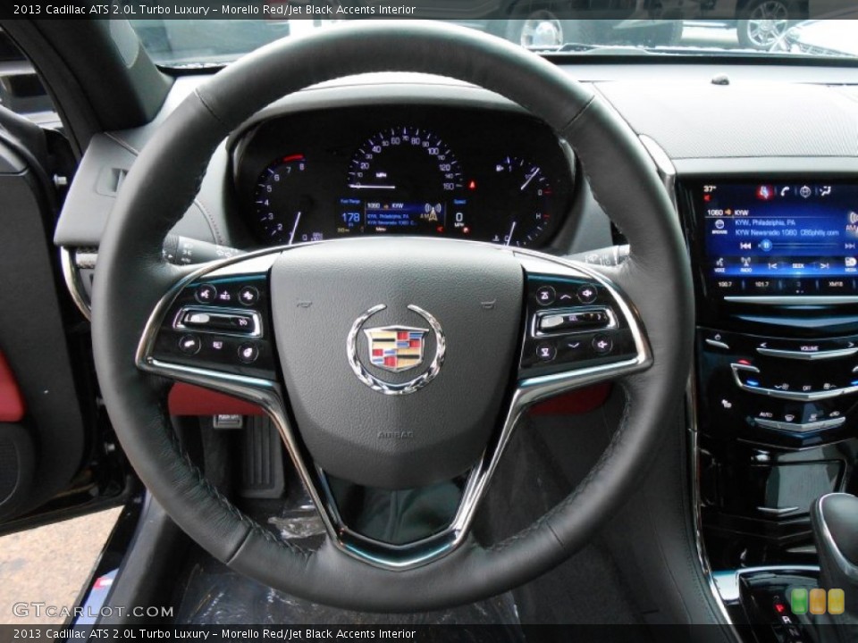 Morello Red/Jet Black Accents Interior Steering Wheel for the 2013 Cadillac ATS 2.0L Turbo Luxury #75264207