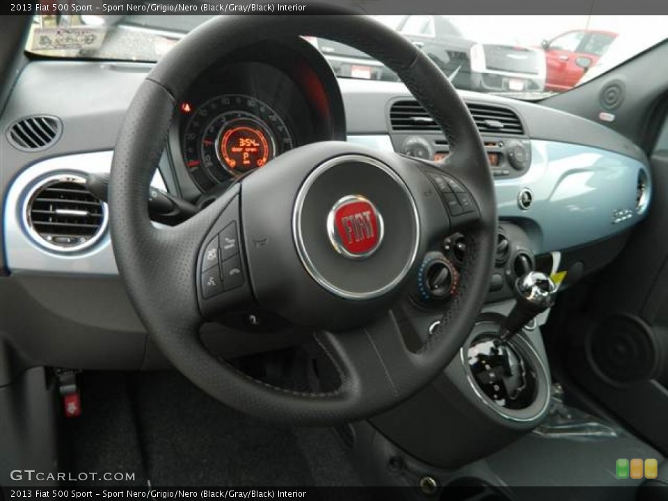Sport Nero/Grigio/Nero (Black/Gray/Black) Interior Steering Wheel for the 2013 Fiat 500 Sport #75265870