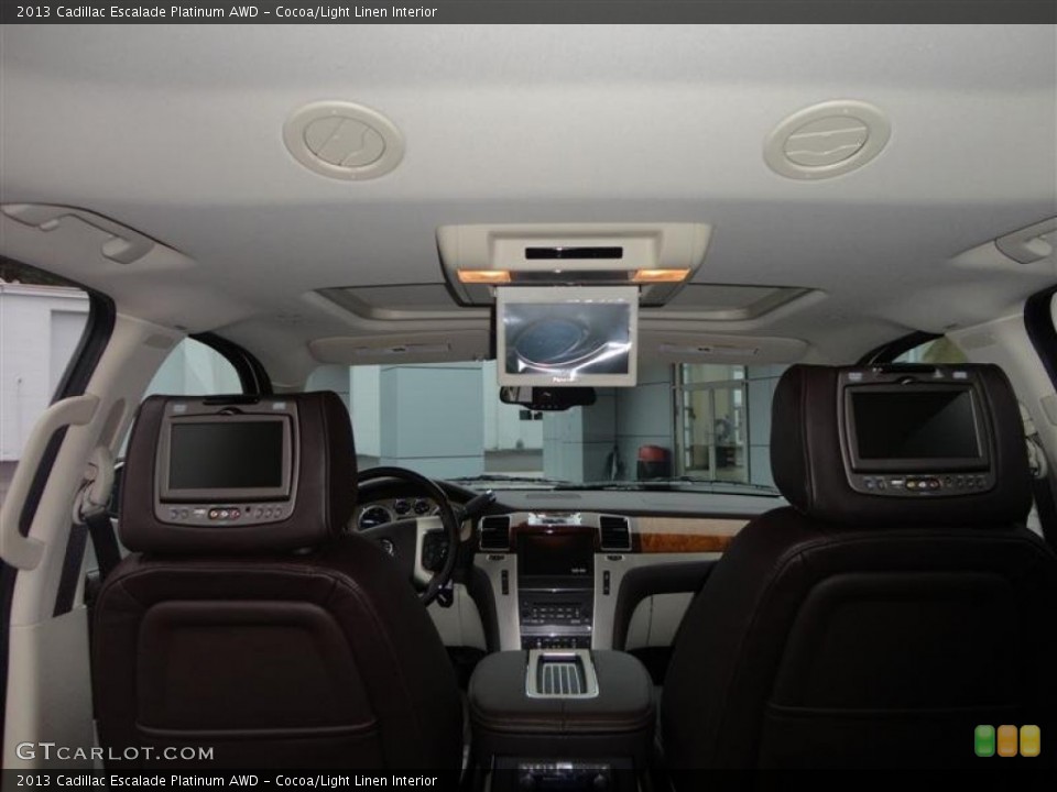 Cocoa/Light Linen Interior Entertainment System for the 2013 Cadillac Escalade Platinum AWD #75269583