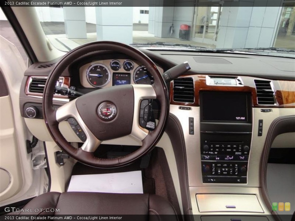 Cocoa/Light Linen Interior Dashboard for the 2013 Cadillac Escalade Platinum AWD #75269642