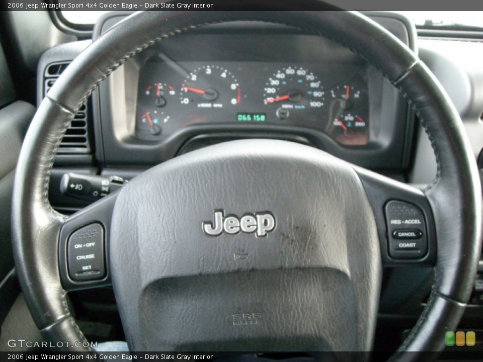 Dark Slate Gray Interior Steering Wheel for the 2006 Jeep Wrangler Sport 4x4 Golden Eagle #75270366