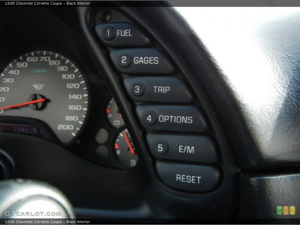 Black Interior Controls for the 1998 Chevrolet Corvette Coupe #75274277