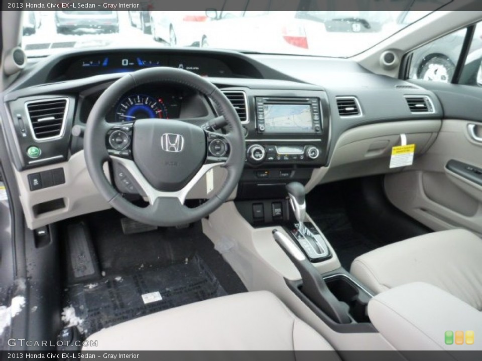 Gray Interior Prime Interior for the 2013 Honda Civic EX-L Sedan #75280335