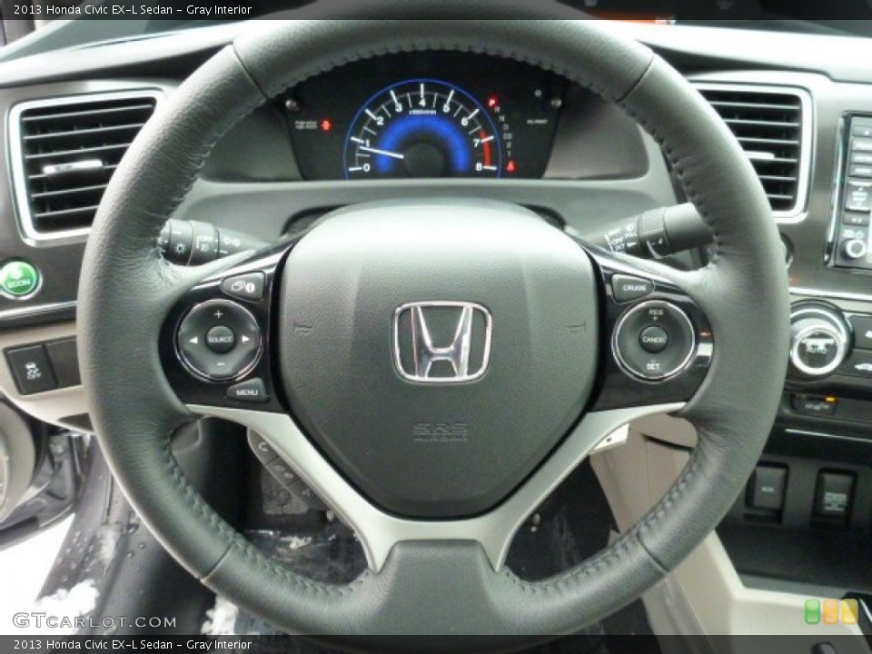Gray Interior Steering Wheel for the 2013 Honda Civic EX-L Sedan #75280386