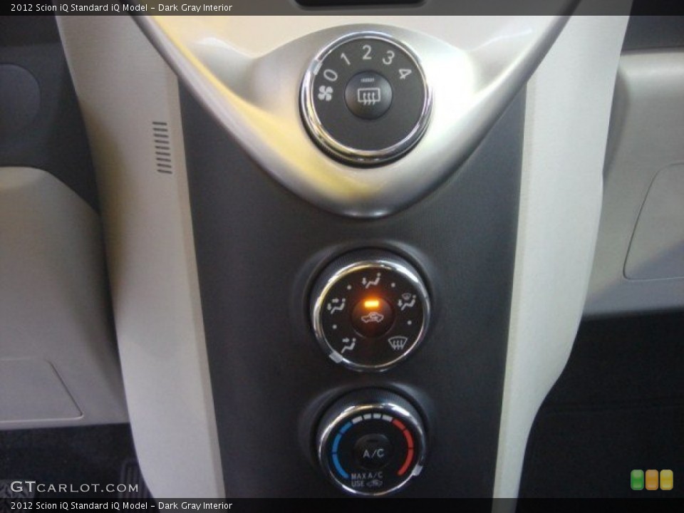 Dark Gray Interior Controls for the 2012 Scion iQ  #75281979