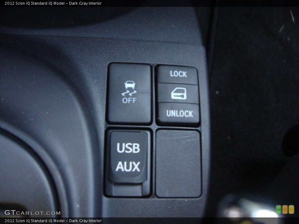 Dark Gray Interior Controls for the 2012 Scion iQ  #75281991