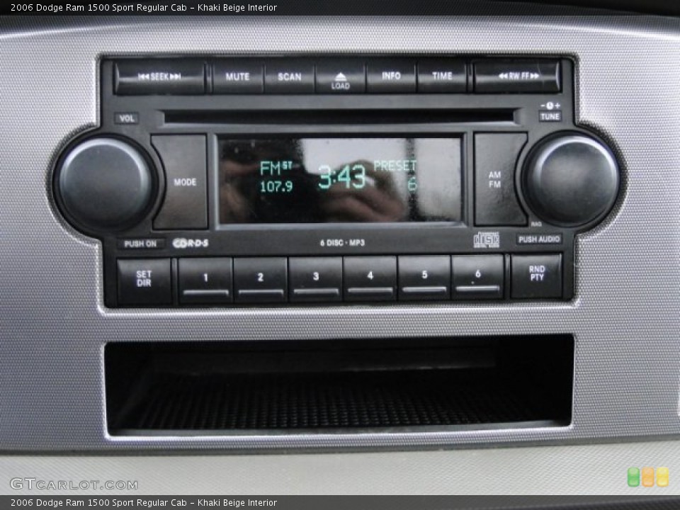 Khaki Beige Interior Audio System for the 2006 Dodge Ram 1500 Sport Regular Cab #75282739