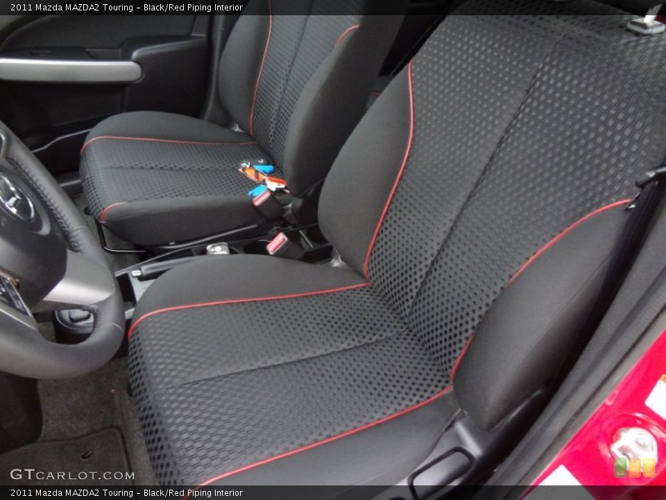 Black/Red Piping Interior Front Seat for the 2011 Mazda MAZDA2 Touring #75284433