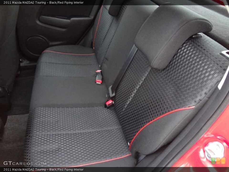 Black/Red Piping Interior Rear Seat for the 2011 Mazda MAZDA2 Touring #75284463