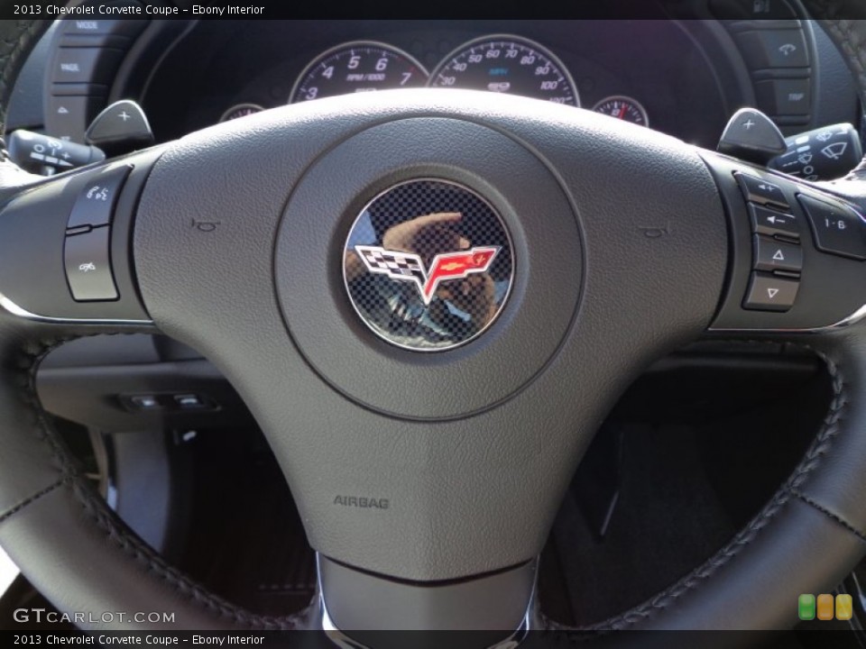 Ebony Interior Steering Wheel for the 2013 Chevrolet Corvette Coupe #75299515