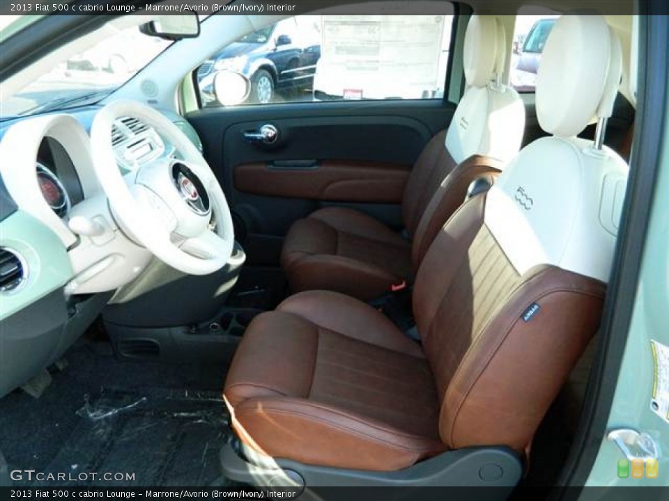 Marrone/Avorio (Brown/Ivory) Interior Photo for the 2013 Fiat 500 c cabrio Lounge #75300210