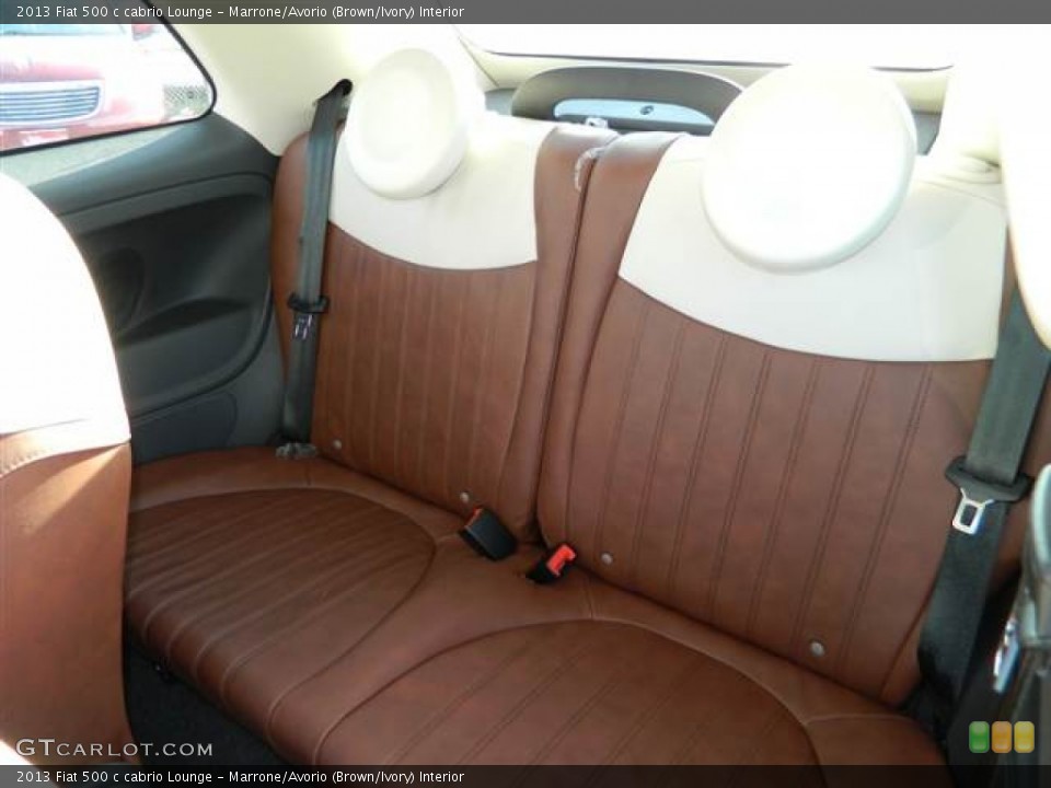 Marrone/Avorio (Brown/Ivory) Interior Rear Seat for the 2013 Fiat 500 c cabrio Lounge #75300221